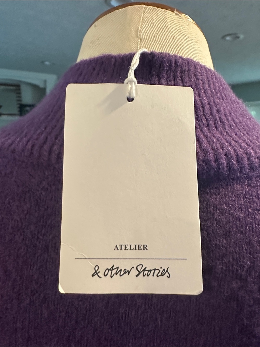 NWT Atelier & Other Stories Sz Large Cozy Mock Neck Sweater Deep Purple - Picture 6 of 7